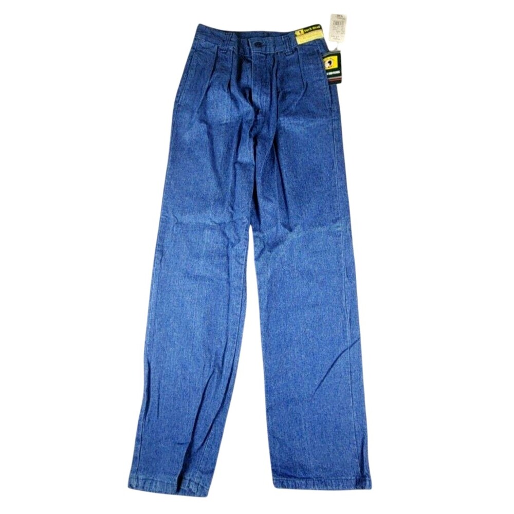 Vintage Duck Head Pants Boys 16 Slim Blue Denim Chino Pleated Casual Made USA